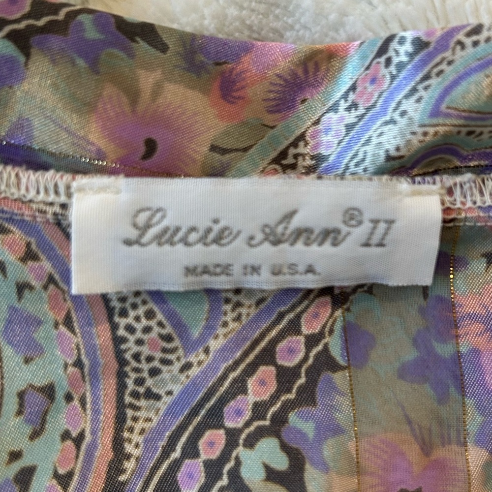 Vintage 80’s Lucie Anne Paisley Women's Robe & Nightgown Set Size Small - Picture 3 of 4